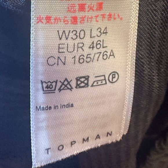 Topman Mens Black Drawstring Pants Size W 30 L 34 - Picture 5 of 8